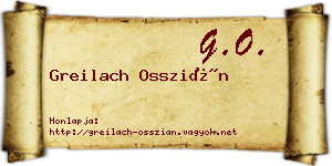 Greilach Osszián névjegykártya